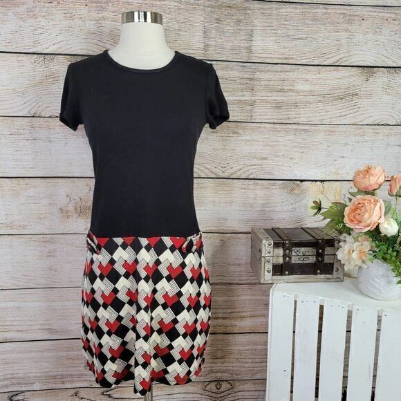 NWT LOFT‎ Plaid Black Short Sleeve Dress 2 - Picture 1 of 7